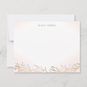 Tarjeta Pequeña Stationery botánico personalizado de Rubor y oro