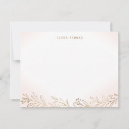 Tarjeta Pequeña Stationery botánico personalizado de Rubor y oro