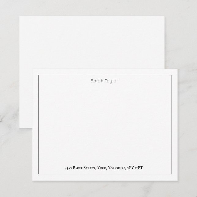 Tarjeta Pequeña Stationery de nombre comercial de correspondencia  (Anverso / Reverso)