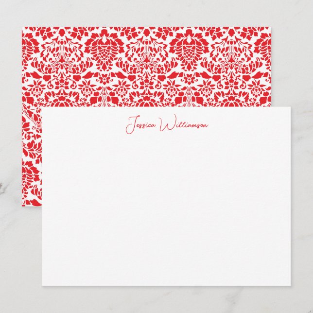 Tarjeta Pequeña Stationery de nombres personalizados de damasco ro (Anverso / Reverso)