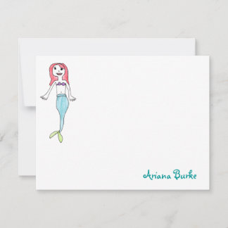 Tarjeta Pequeña Stationery Notecards, Personalizado de la sirena