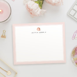 Tarjeta Pequeña Stationery personalizada con retro rosa rosa rosad