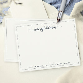 Tarjeta Pequeña Stationery personalizada de borde naval simple con