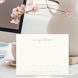 Tarjeta Pequeña Stationery personalizada de borde Rosa de script s