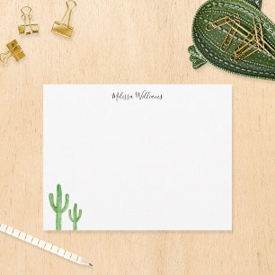 Tarjeta Pequeña Stationery personalizada de escritura de cactus mo