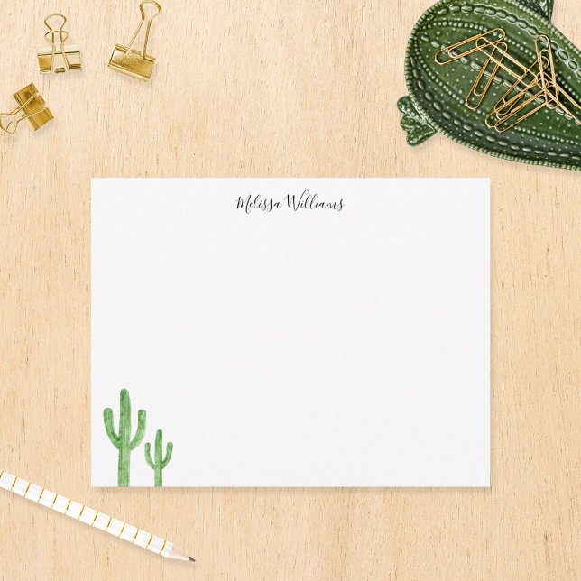Tarjeta Pequeña Stationery personalizada de escritura de cactus mo (Subido por el creador)