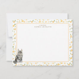 Tarjeta Pequeña Stationery personalizada de Maine Coon Cat