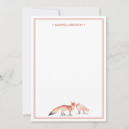 Tarjeta Pequeña Stationery personalizada de Red Fox
