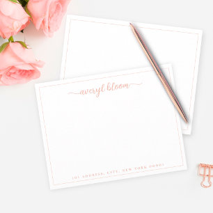 Tarjeta Pequeña Stationery personalizada de Rubor con código de es