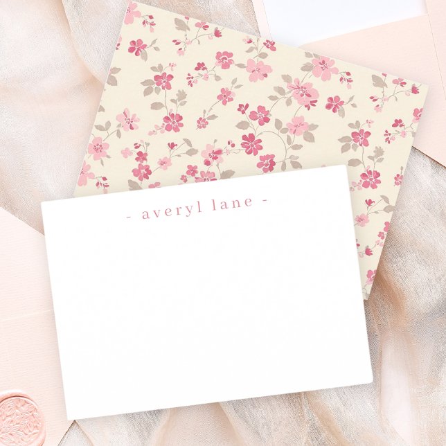 Tarjeta Pequeña Stationery Personalizada de Shabby Chic Wildflower (Subido por el creador)