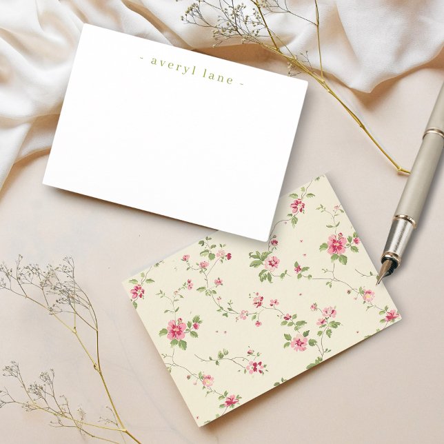 Tarjeta Pequeña Stationery Personalizada de Shabby Chic Wildflower (Subido por el creador)