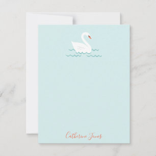 Tarjeta Pequeña Stationery personalizada de Sweet Swan