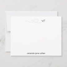 Stationery personalizada del corazón del avión de 