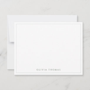 Tarjeta Pequeña Stationery personalizada Sage Green Modern Classy
