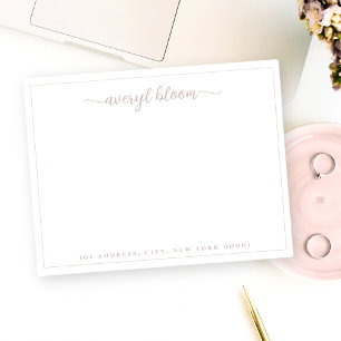 Tarjeta Pequeña Stationery personalizada simple con guión duro Ros
