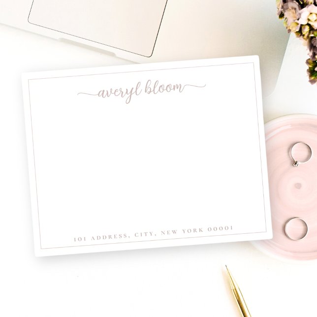 Tarjeta Pequeña Stationery personalizada simple con guión duro Ros (Subido por el creador)