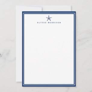 Tarjeta Pequeña Stationery Personalizado Nautical Starfish Quatref