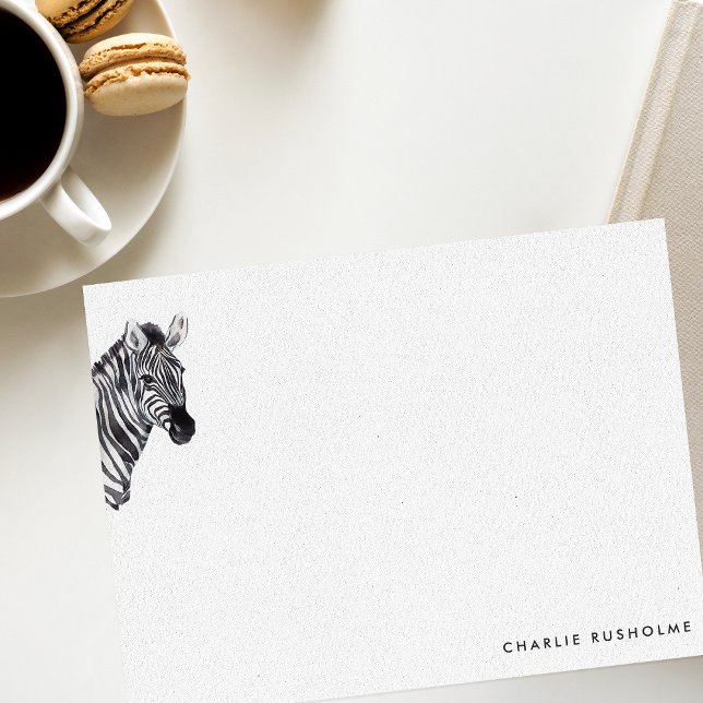 Tarjeta Pequeña Stationery simple y moderna de cebra personalizada (Subido por el creador)