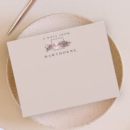 Tarjeta Pequeña Stationery Subió de escritura simple con estilo de