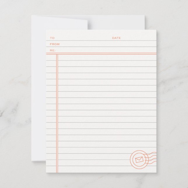 Tarjeta Pequeña Stationery - Tangerine (Anverso)