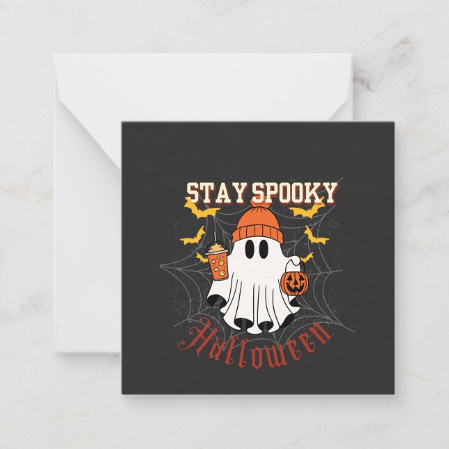 Tarjeta Pequeña Stay Spooky Ghost Halloween (Anverso)