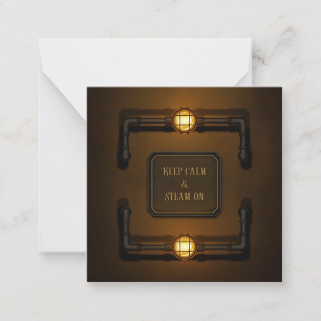 Tarjeta Pequeña Steampunk, era de la máquina (Anverso)