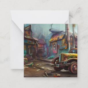 Tarjeta Pequeña Steampunk Junk Yard