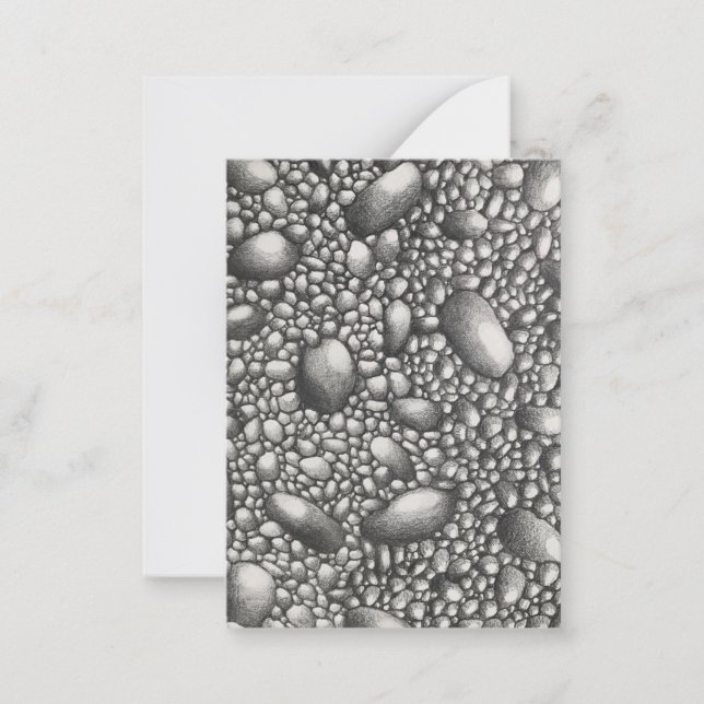 Tarjeta Pequeña Stones Rocks Pencil Drawing Original Art  (Anverso)