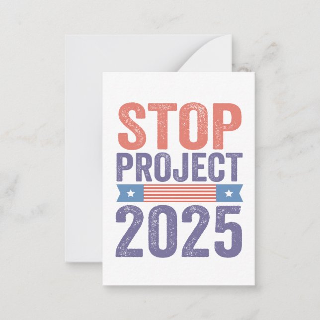 Tarjeta Pequeña Stop Project 2025 Patrocinio estadounidense de Tru (Anverso)