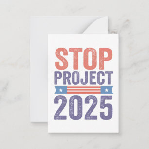 Tarjeta Pequeña Stop Project 2025 Patrocinio estadounidense de Tru
