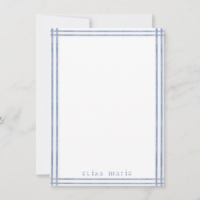 Tarjeta Pequeña Stripe Notecard personalizado (Anverso)