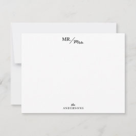 Tarjeta Pequeña Stripes Sr. y Sra. Couples Stationery Personalizad