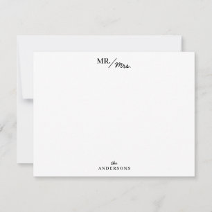 Tarjeta Pequeña Stripes Sr. y Sra. Couples Stationery Personalizad