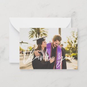 Tarjeta Pequeña Su Gorra de Graduación de Fotografía Gracias - Cha