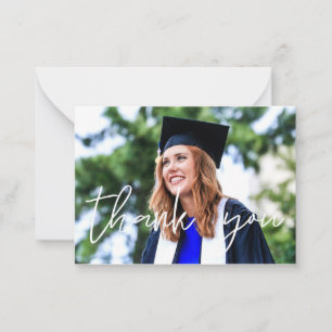 Tarjeta Pequeña Su Gorra de Graduación de Fotografías Gracias - Bl
