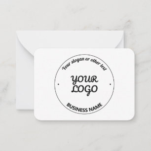 Tarjeta Pequeña Su logotipo con el lema editable y el nombre comer
