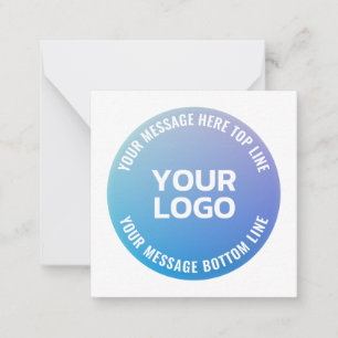 Tarjeta Pequeña Su logotipo   Ombre azul a púrpura y texto circula