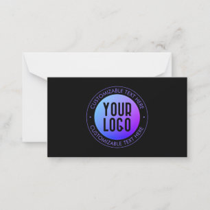 Tarjeta Pequeña Su logotipo y degradado moderno de color azul y vi