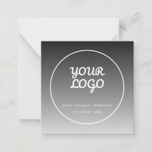 Tarjeta Pequeña Su logotipo y texto   Gradiente gris oscuro