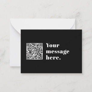 Tarjeta Pequeña Su propio código QR cargado y texto retro editable