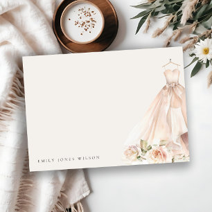 Tarjeta Pequeña Suave Rosa Rubor Floral Bridal Vestido Bridal Show