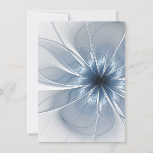 Tarjeta Pequeña Suave y delicado flor de fantasía fractal azul