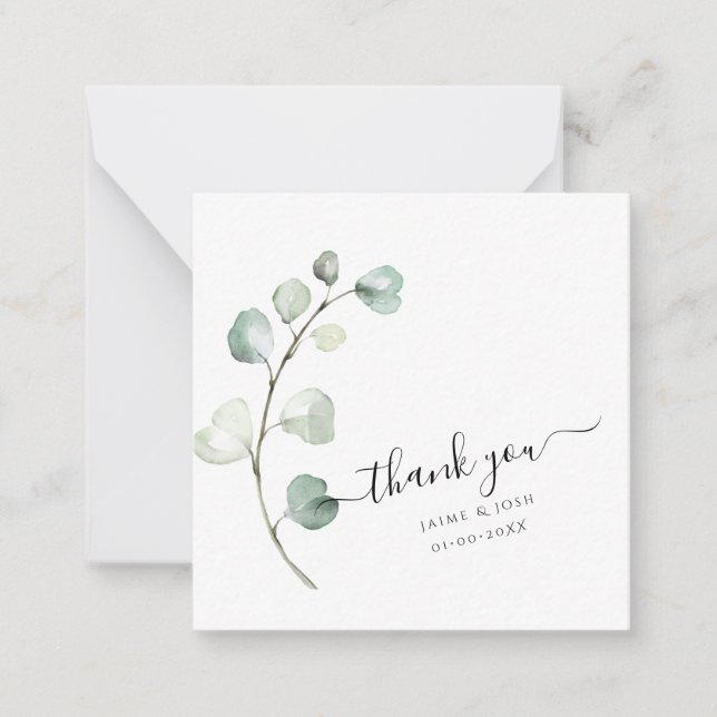 Tarjeta Pequeña Sucursal Eucalyptus de PixDezines Greenery (Anverso)