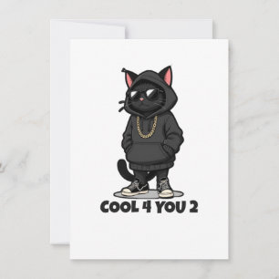 Tarjeta Pequeña Sudadera Cool Cat – Diseño Divertido de Gato para