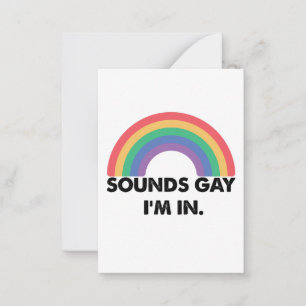 Tarjeta Pequeña Suena gay Estoy en el mes del orgullo gay del arco