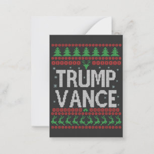 Tarjeta Pequeña Suéter feo de Navidad de Trump Vance Republicano X
