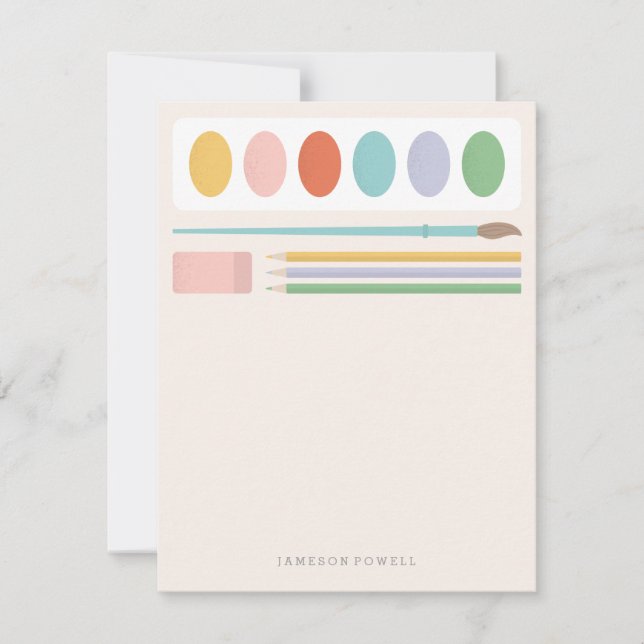 Tarjeta Pequeña Suministros de arte Papelería infantil (Anverso)