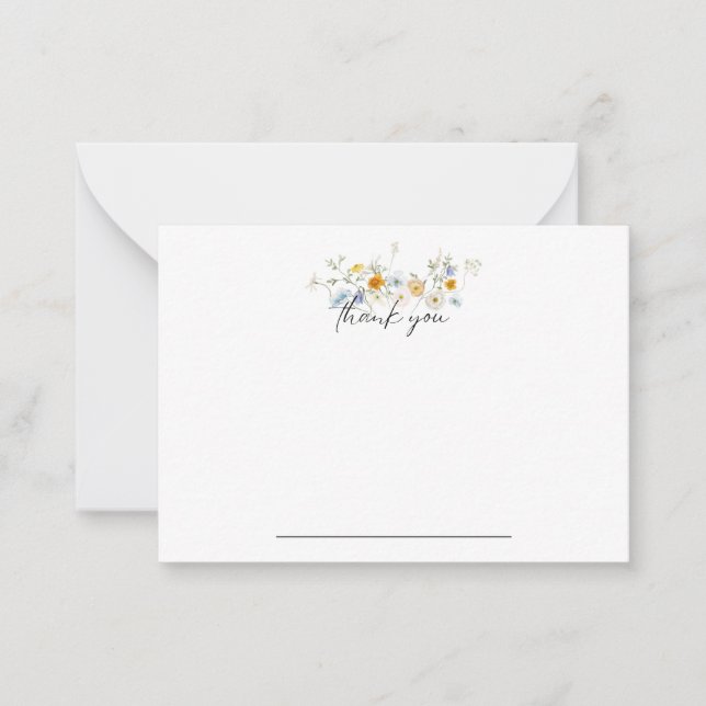 Tarjeta Pequeña Summer Floral Notecard Gracias (Anverso)