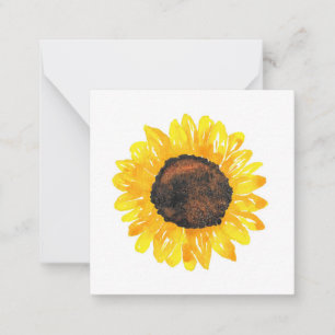 Tarjeta Pequeña Sunflower 2 color de agua pintado a mano