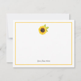 Tarjeta Pequeña Sunflower acuarela pintada a mano